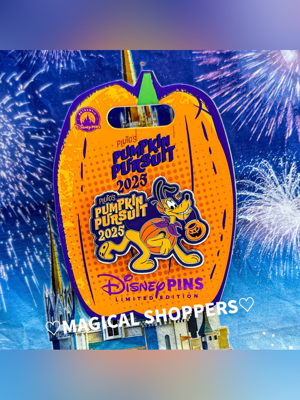 Disney Parks 2025 EPCOT Halloween Pluto’s Pumpkin Pursuit Limited Edition Pin LE